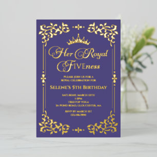Invitation En Aluminium Royal Fiveness Princes 5th Birthday Foil Invitatia