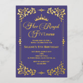 Invitation En Aluminium Royal Fiveness Princes 5th Birthday Foil Invitatia (Recto)