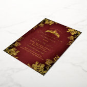 Invitation En Aluminium Royal Gold Red Vintage Floral Quinceanera (Rotation)