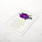 Invitation En Aluminium Royal Purple et Gold FlorMariage (Rotation)