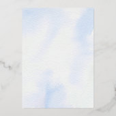 Invitation En Aluminium ruban bleu | Baptême (Verso)