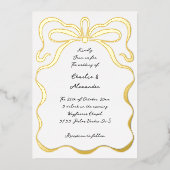 Invitation En Aluminium Ruban doré (Recto)