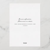 Invitation En Aluminium Ruban doré (Verso)