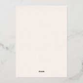 Invitation En Aluminium Ruban lavande crème fille Confirmation or rose (Verso)
