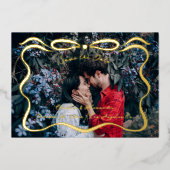 Invitation En Aluminium Rubans encastrés et photo de la bow (Recto)