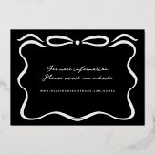 Invitation En Aluminium Rubans encastrés et photo de la bow (Verso)