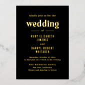 Invitation En Aluminium Ruby Black Mariage moderne (Recto)