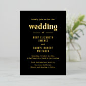 Invitation En Aluminium Ruby Black Mariage moderne (Debout devant)