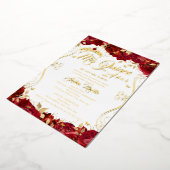 Invitation En Aluminium Ruby Floral Garden Saut Mis Quince Quinceanera (Rotation)