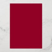 Invitation En Aluminium Ruby Red Real Gold Foil Mariage damassé (Verso)