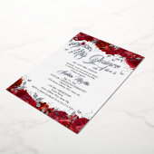 Invitation En Aluminium Ruby Rose Mis Quince Red Silver Quinceanera (Rotation)