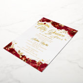Invitation En Aluminium Ruby Rose Red Mis Quince Gold Quinceanera (Rotation)
