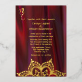 Invitation En Aluminium Ruby soie Look avec Mandala et Mariage Ganesha (Recto)