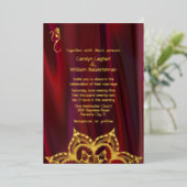 Invitation En Aluminium Ruby soie Look avec Mandala et Mariage Ganesha (Debout devant)