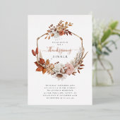 Invitation En Aluminium Russe Automne Quitte Thanksgiving Dîner (Debout devant)