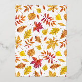 Invitation En Aluminium Russe chute Feuille Garland Mariage d'automne (Verso)