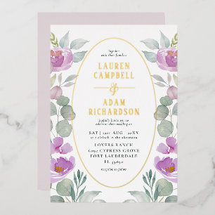 Invitation En Aluminium Russe Eucalyptus Aquarelle Bleu Mariage rose