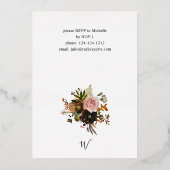 Invitation En Aluminium Russe Gold Fall Floral Thanksgiving S2 (Verso)