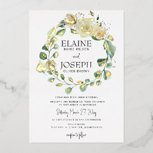 Invitation En Aluminium Rustic Airical Botanical Neutral Floral Mariage