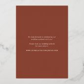 Invitation En Aluminium Rustic Copper Editorial Modern Wedding (Verso)