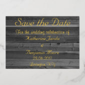 Invitation En Aluminium Rustic Country Bois Enregistrer La Date (Recto)
