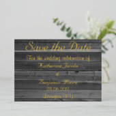 Invitation En Aluminium Rustic Country Bois Enregistrer La Date (Debout devant)