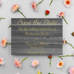 Invitation En Aluminium Rustic Country Bois Enregistrer La Date
