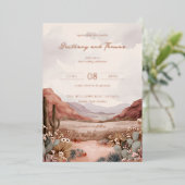 Invitation En Aluminium Rustic Desert Watercolor Landscape (Debout devant)