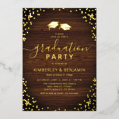 Invitation En Aluminium Rustic Double Joint Photo Graduation (Recto)