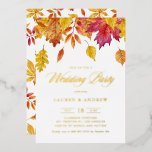 Invitation En Aluminium Rustic Falling Feuille Garland fête de mariage d'a<br><div class="desc">Invités Invitations à votre événement avec cette invitation personnalisable de mariage. Il présente une aquarelle tombant feuille dans les tons d'automne. Personnalisez en ajoutant vos détails. Cette invitation de mariage en feuille d'or est parfaite pour les mariages d'automne. Des éléments correspondants sont disponibles.</div>