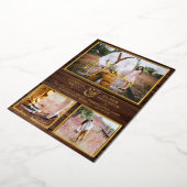 Invitation En Aluminium Rustic GOLD FOIL Photo Collage Mariage en bois (Rotation)