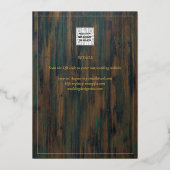 Invitation En Aluminium Rustic GOLD FOIL Texte Bois Look Mariage Élégant F (Verso)