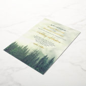 Invitation En Aluminium Rustic Green Pine Trees Elegant Wedding  (Rotation)