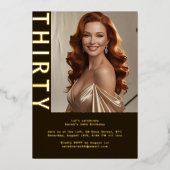 Invitation En Aluminium Rustic Luxe Brown & Foil 30e (Recto)