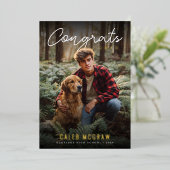 Invitation En Aluminium Rustic PhotoPop Graduation (Debout devant)