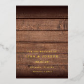 Invitation En Aluminium Rustic Wood Country Script Enregistrer la date (Recto)