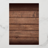 Invitation En Aluminium Rustic Wood Country Script Enregistrer la date (Verso)