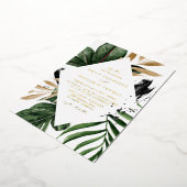 Invitation En Aluminium Rustique aquarelle Tropical Feuilles Mariage de ca (Rotation)