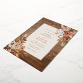 Invitation En Aluminium Rustique Automne Aquarelle Florale Mariage Foil In (Rotation)