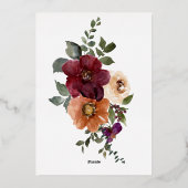 Invitation En Aluminium Rustique Automne Rouille & Bourgogne Fête des mari (Verso)