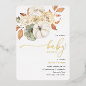 Invitation En Aluminium Rustique Autumn Foliage Citrouille Autumn Bay Douc (Recto)