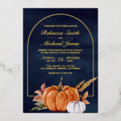 Invitation En Aluminium Rustique Boho Arch Citrouille Photo Marine Mariage (Recto)