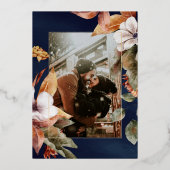 Invitation En Aluminium Rustique Boho Arch Citrouille Photo Marine Mariage (Verso)