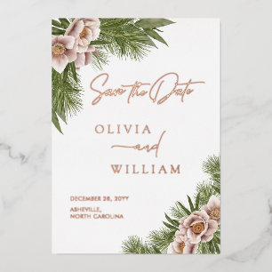Invitation En Aluminium Rustique Boho Floral Holiday Enregistrer La Date