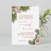 Invitation En Aluminium Rustique Boho Floral Noël Mariage (Debout devant)