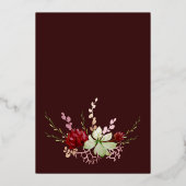 Invitation En Aluminium Rustique Bourgogne Aquarelle Fleurs Brunch nuptial (Verso)