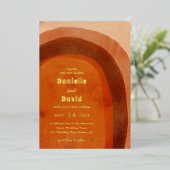 Invitation En Aluminium Rustique Burtic Orange Arch Mariage moderne (Debout devant)