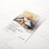 Invitation En Aluminium Rustique Cabine aquarelle Mariage d'hiver (Rotation)