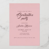 Invitation En Aluminium Rustique Dusty Rose Diplômé de la photo (Verso)