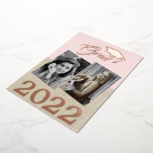 Invitation En Aluminium Rustique Dusty Rose Graduate 2 - Photo Graduate (Rotation)